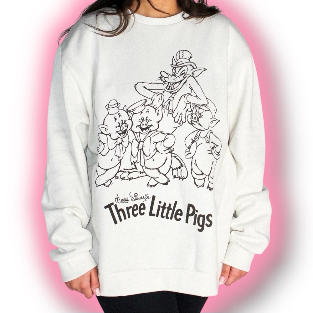 Cakeworthy Disney Three Little Pigs Crewneck oversized Sweater (Unisex)